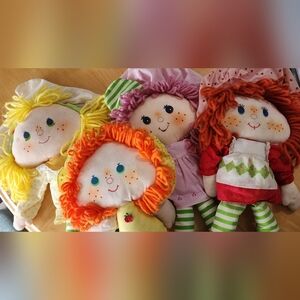 Set Of 4 Vintage Strawberry Shortcake Kenner Rag Dolls